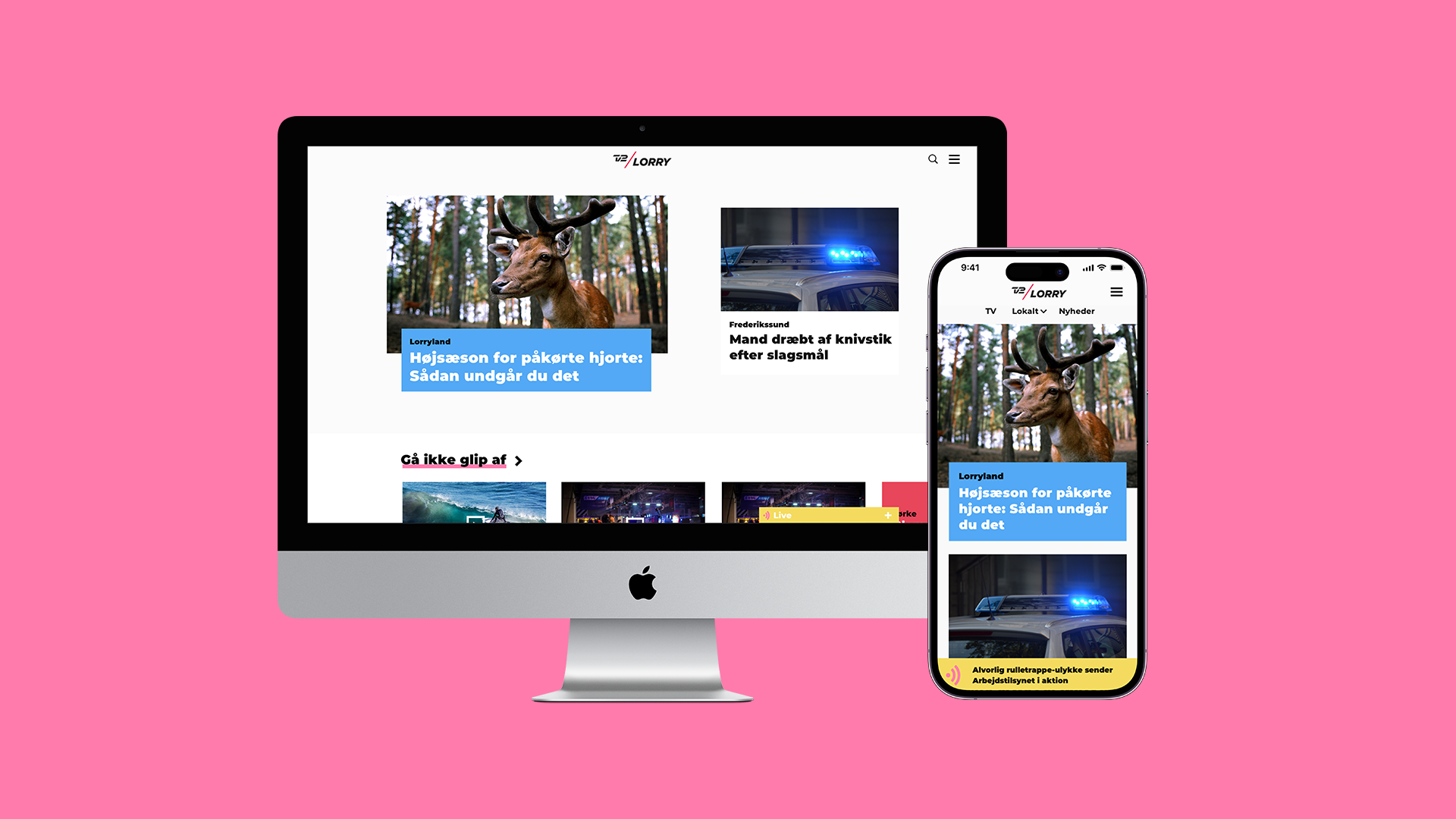 TV 2 Lorry hjemmeside design 2018